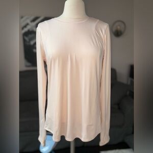Zella Long Sleeve Performance Top – Light Peach (Size M)